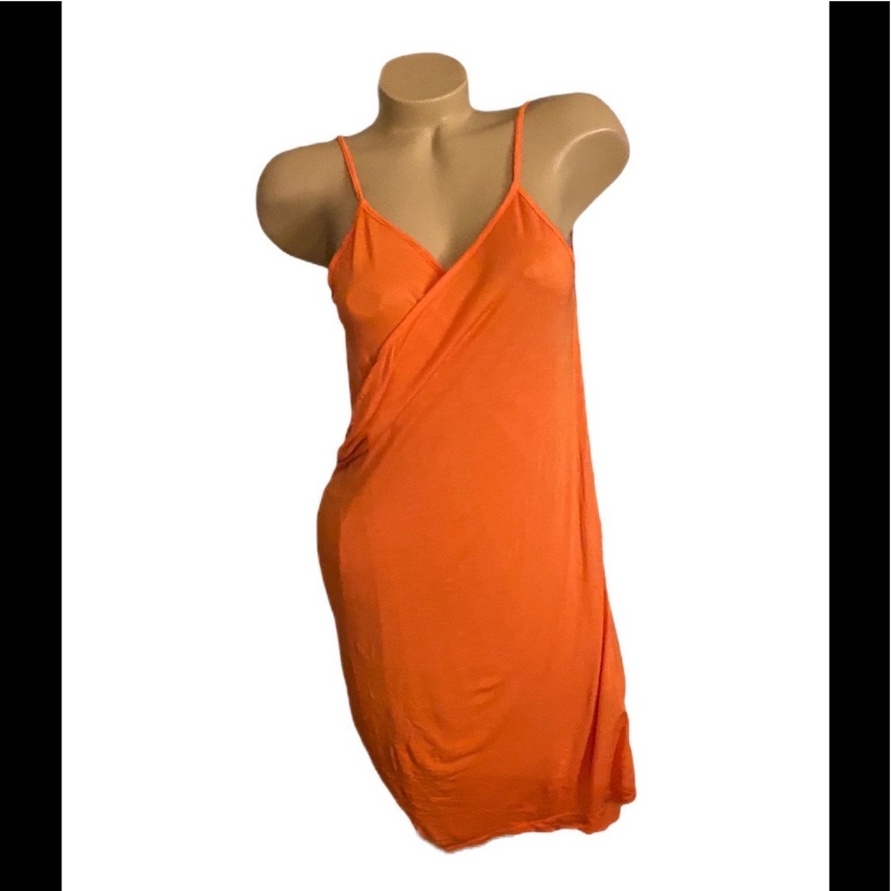 LAMade Orange Wrap Dress Small New NWT Low Back